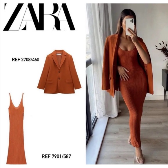 Zara Straight Cut Buttoned Oversized Blazer - Picture 8 of 8